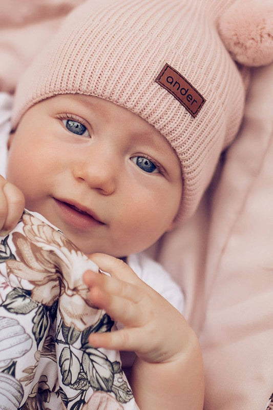 100% Merino Teddy Knited beanie - Camel