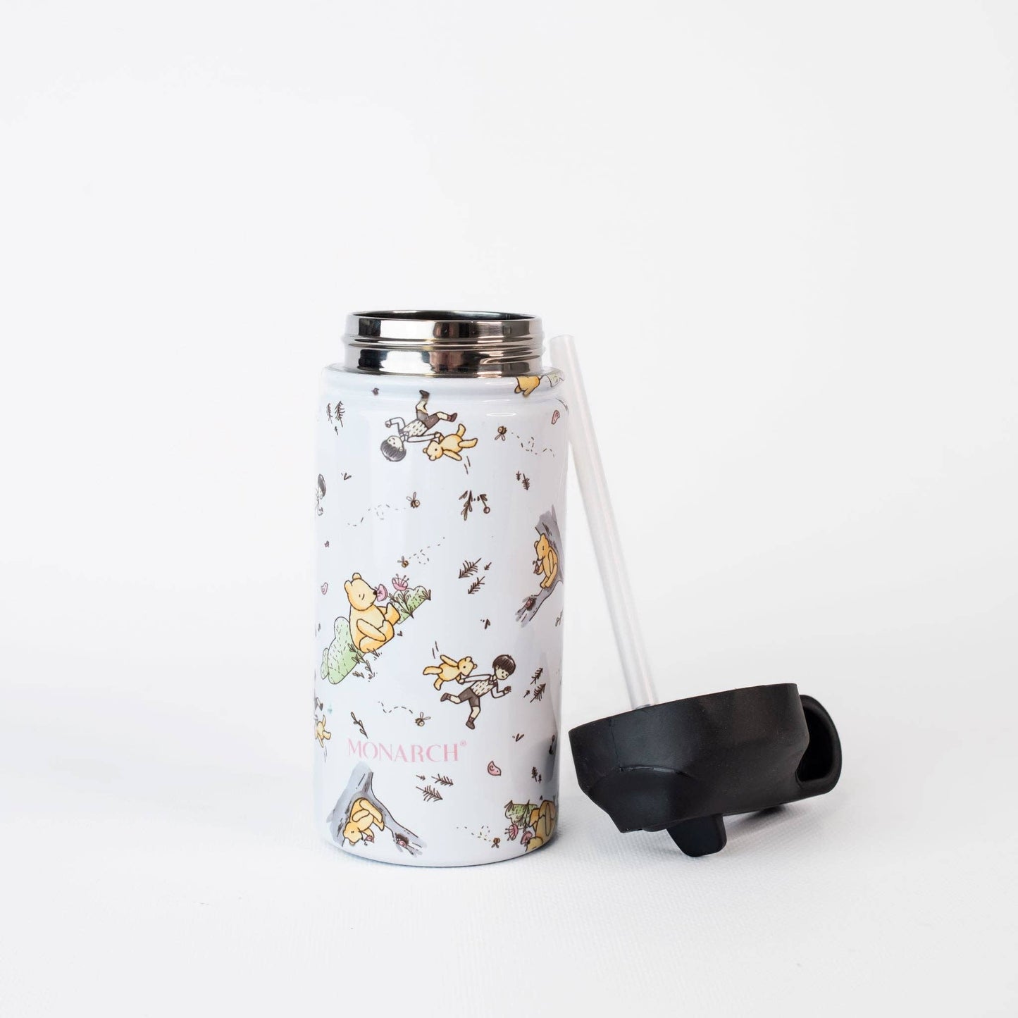 Insulated Bottle (350mL) - Classic Pooh: Bottle with Spout Lid + Straw