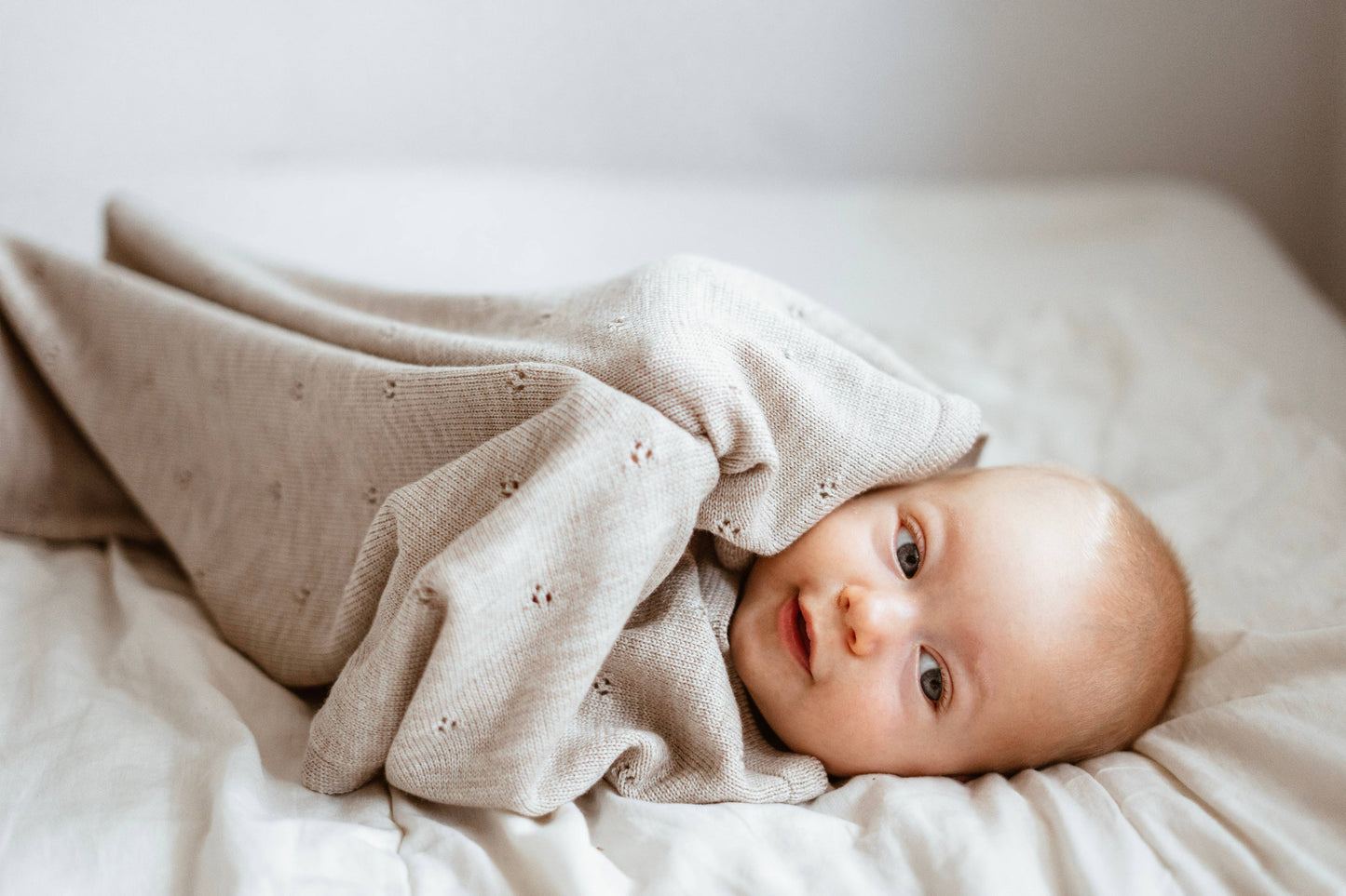 100% Merino Wool Baby Blanket - Blue