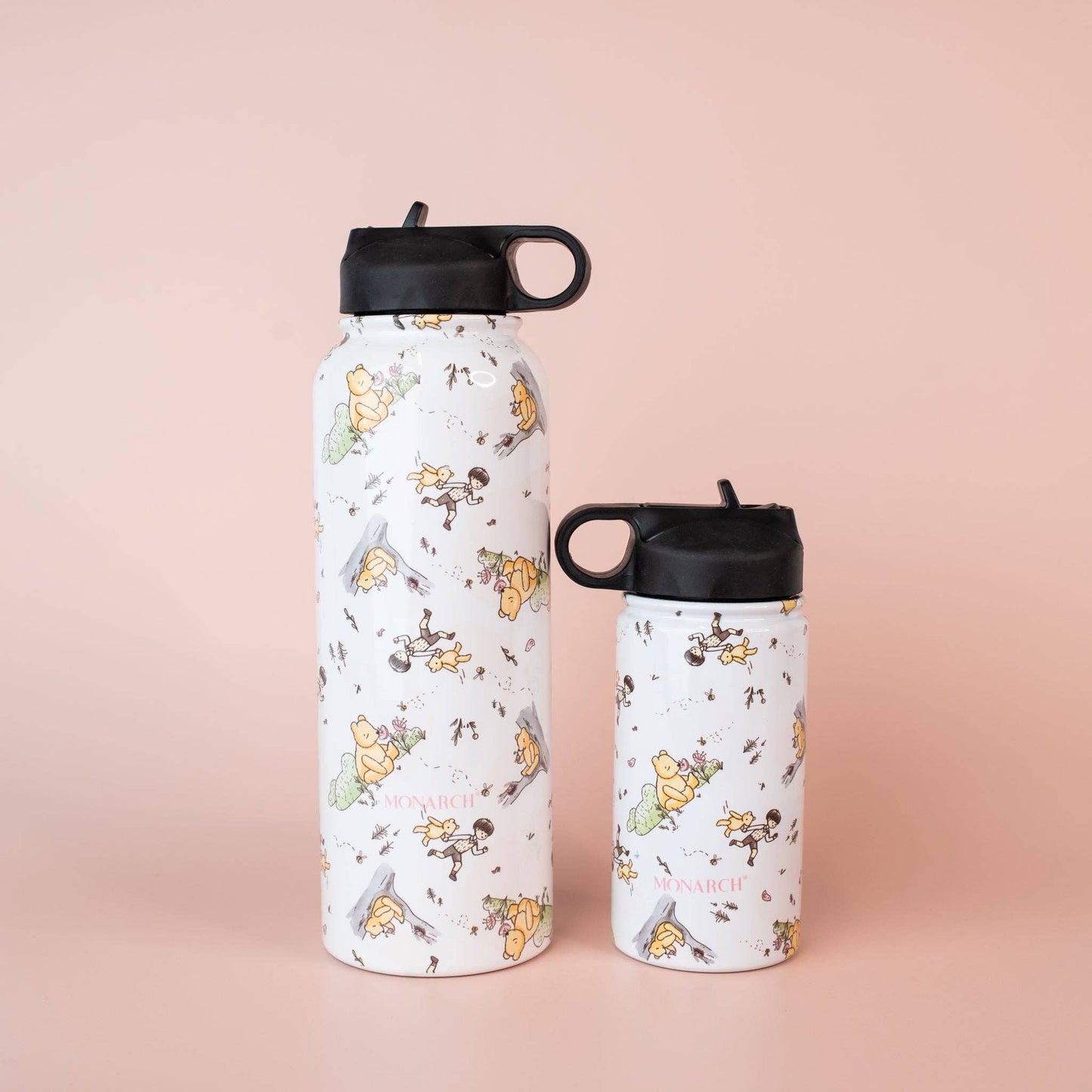 Insulated Bottle (350mL) - Classic Pooh: Bottle with Spout Lid + Straw