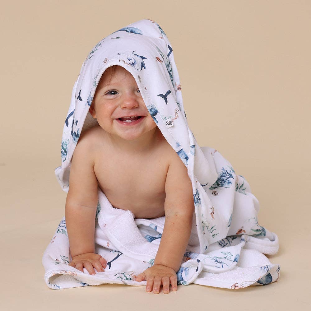 Ocean Organic Hooded Baby Towel
