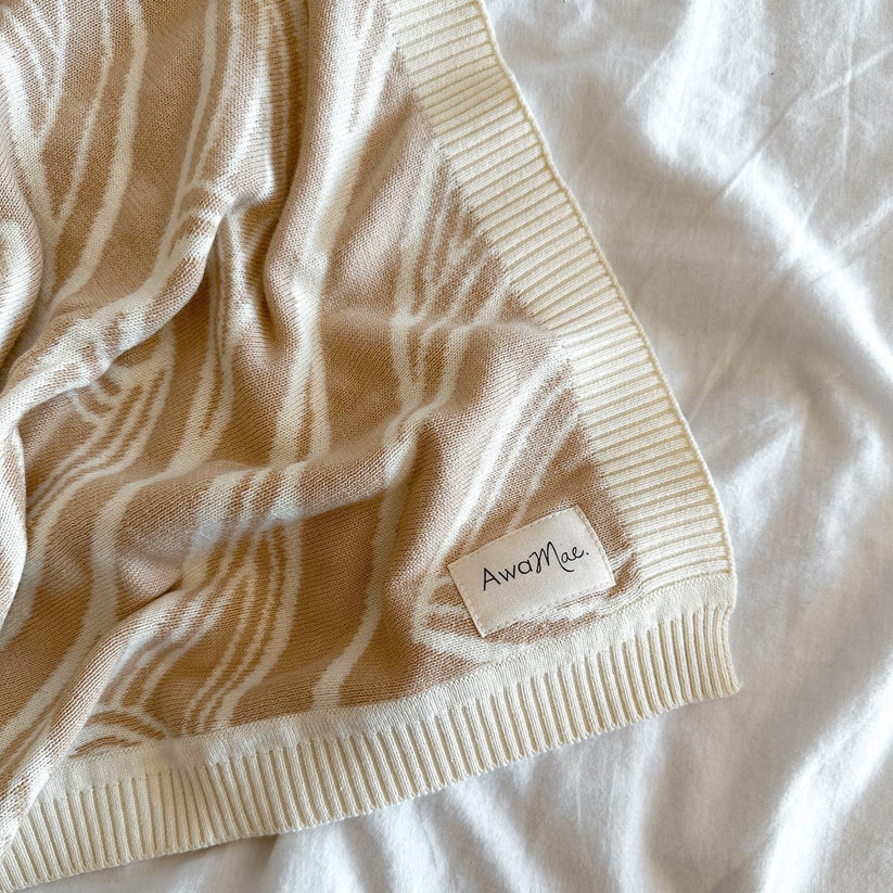 Knitted Pēpi Blanket- Beige