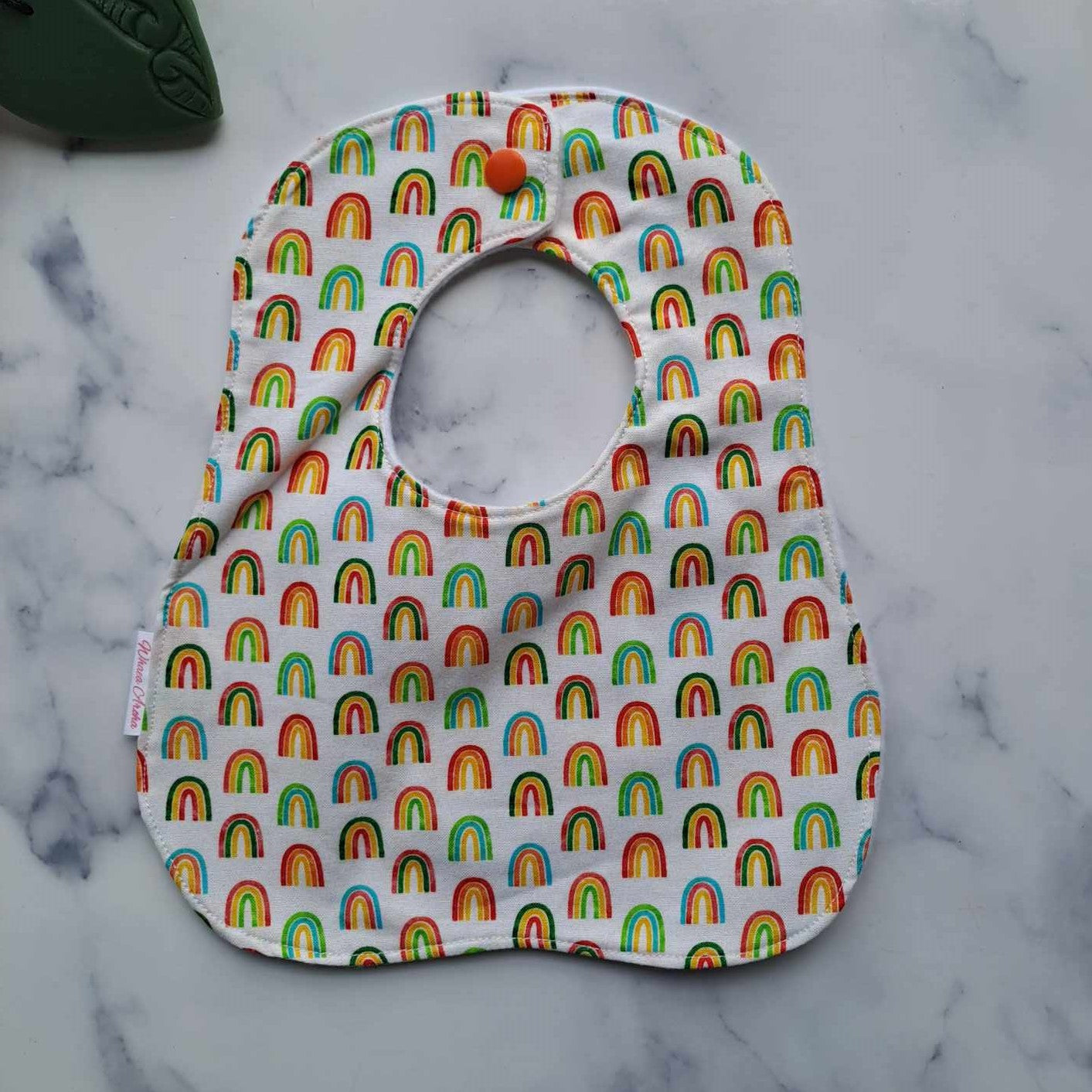 Happy Rainbow Round Bib