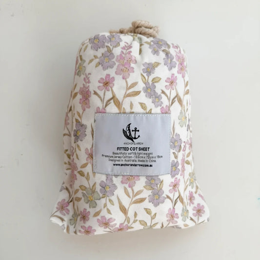 Jersey Cotton Cot Sheet - Daisy Dreams