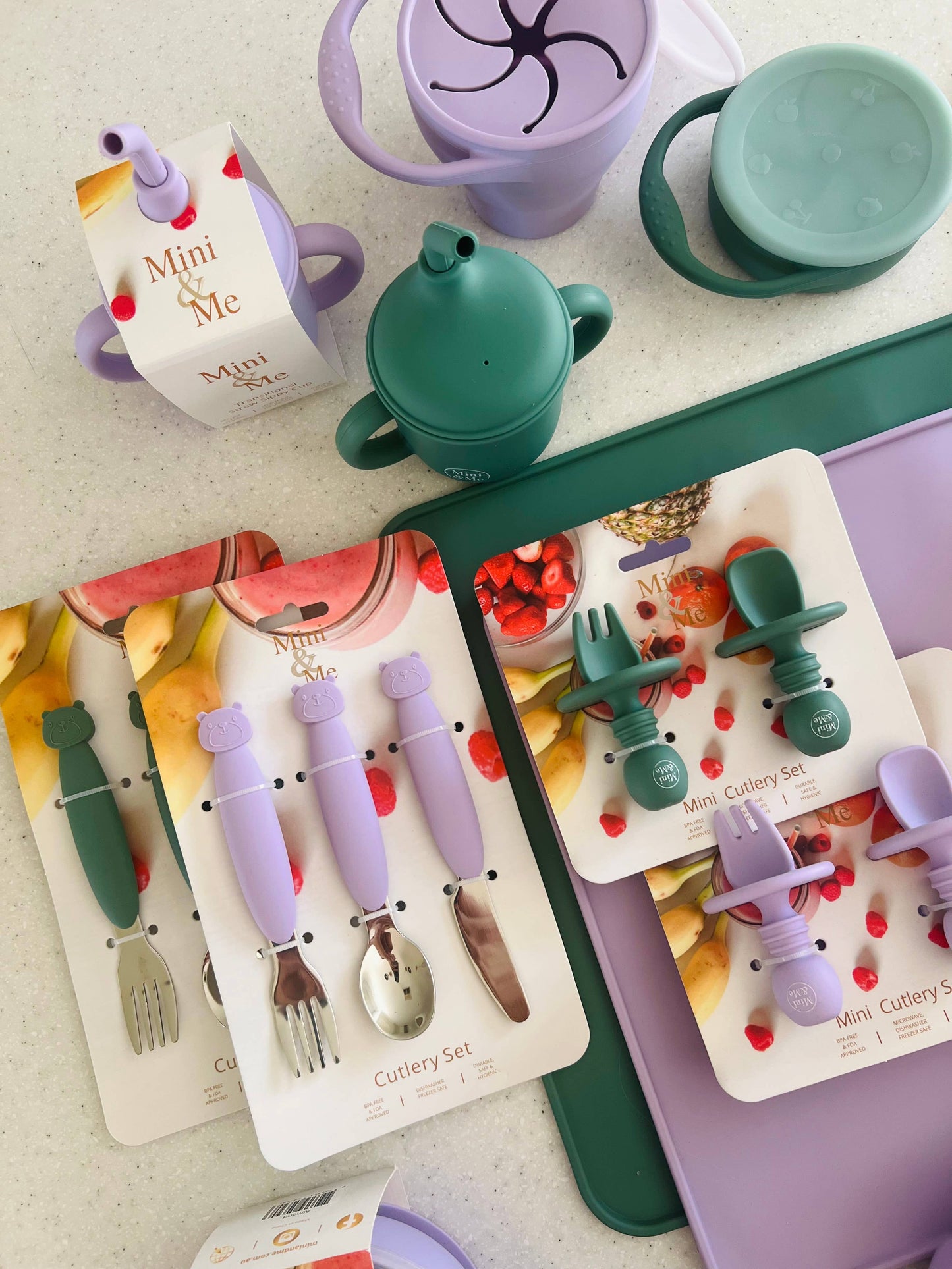 Mini & Me Metal Cutlery Set Lilac