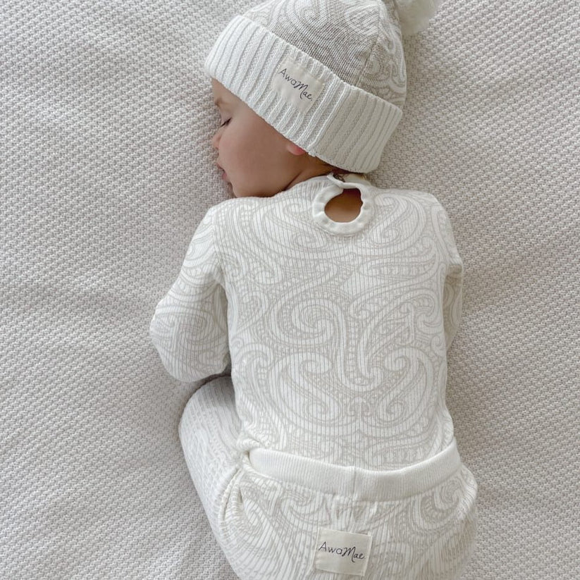 The Wolf Ribbed knit bodysuit - Oat