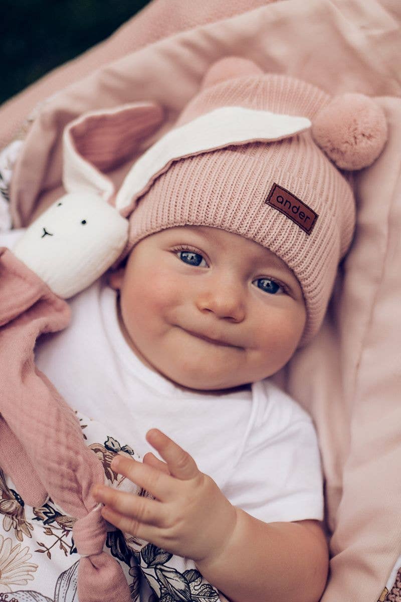 100% Merino Teddy Knited beanie - Beige