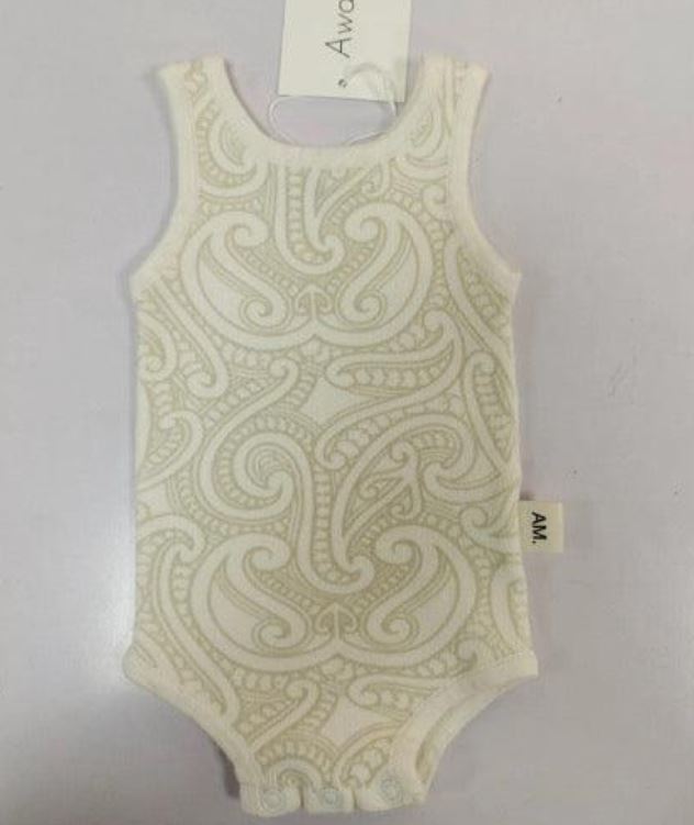The Wolf Singlet Ribbed knit bodysuit - Oat