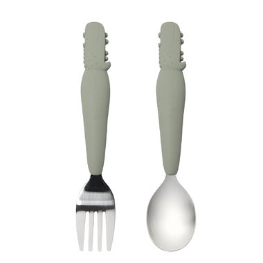 Kid's Spoon/Fork Set - Alligator