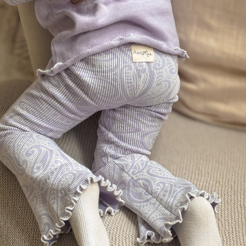The Wolf Ribbed Knit Flares - Lila