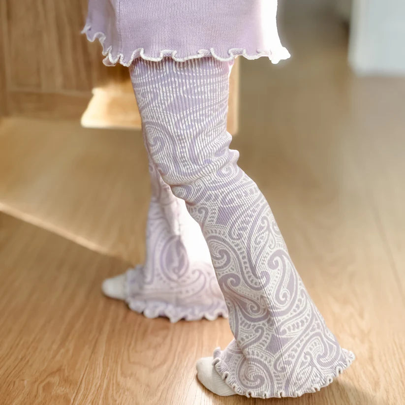 The Wolf Ribbed Knit Flares - Lila
