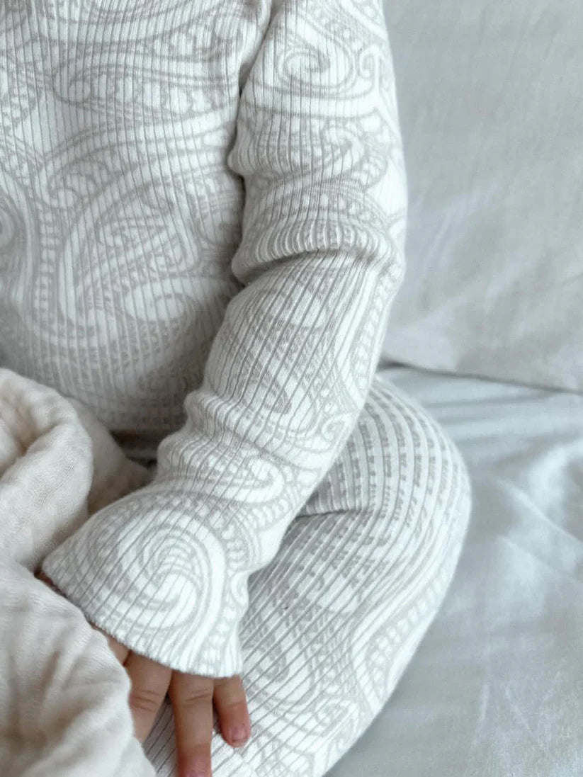 The Wolf Ribbed knit bodysuit - Oat