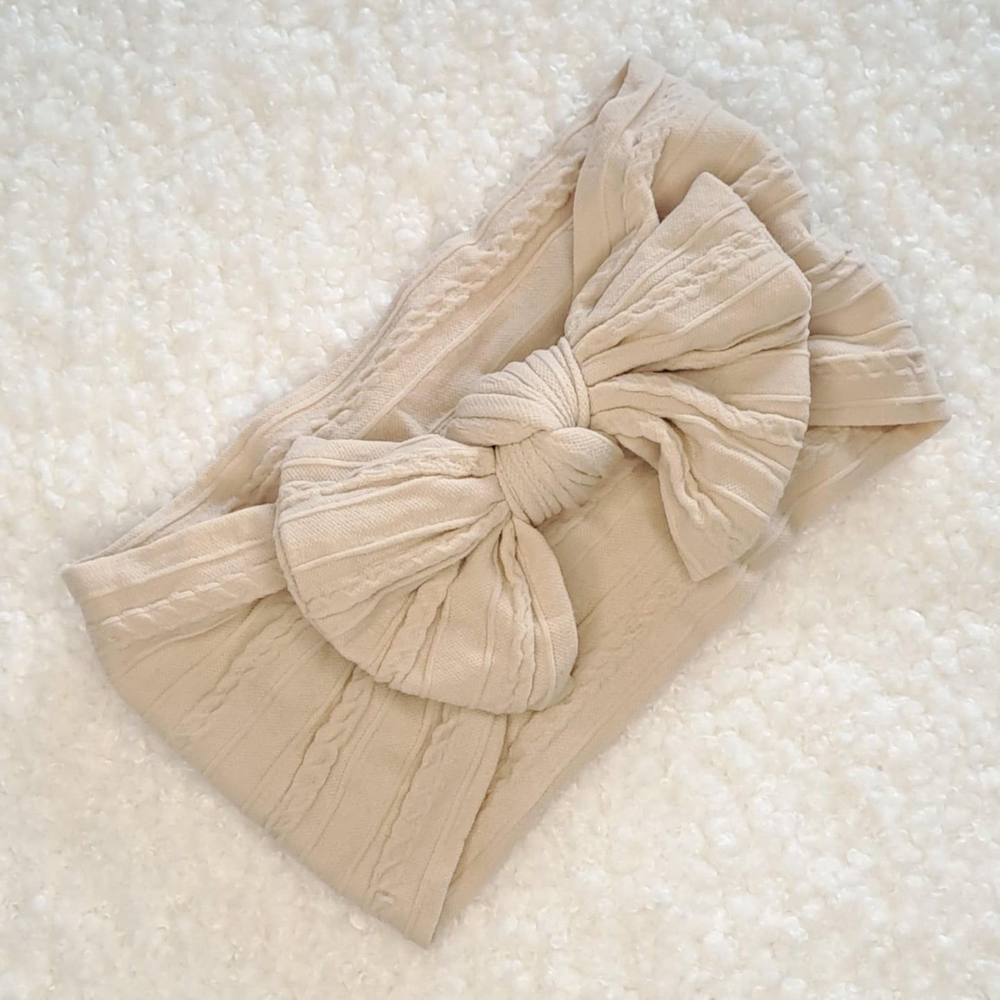 Stretch Bow Headband - Beige