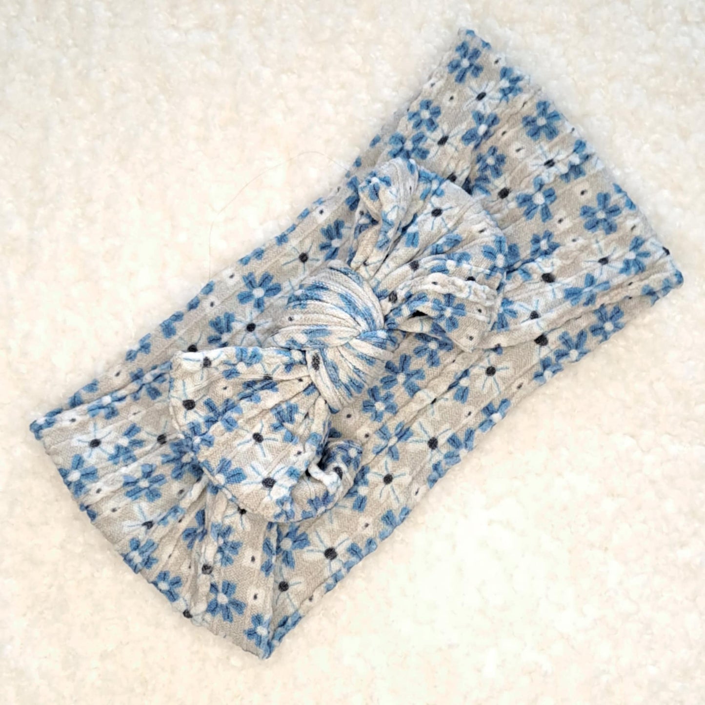 Stretch Bow Headband - Blue Floral
