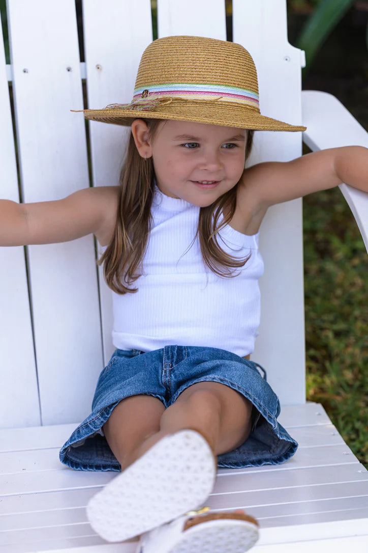 Sundaíse Danica Hat Coloured Stripes with Tassel 3-6Y