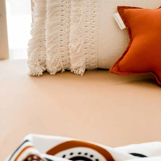 Camel Jersey Fitted Cot Sheet