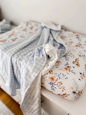 Cornflower Gingham Minky Blanket