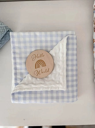 Cornflower Gingham Minky Blanket