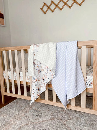 Cornflower Gingham Minky Blanket