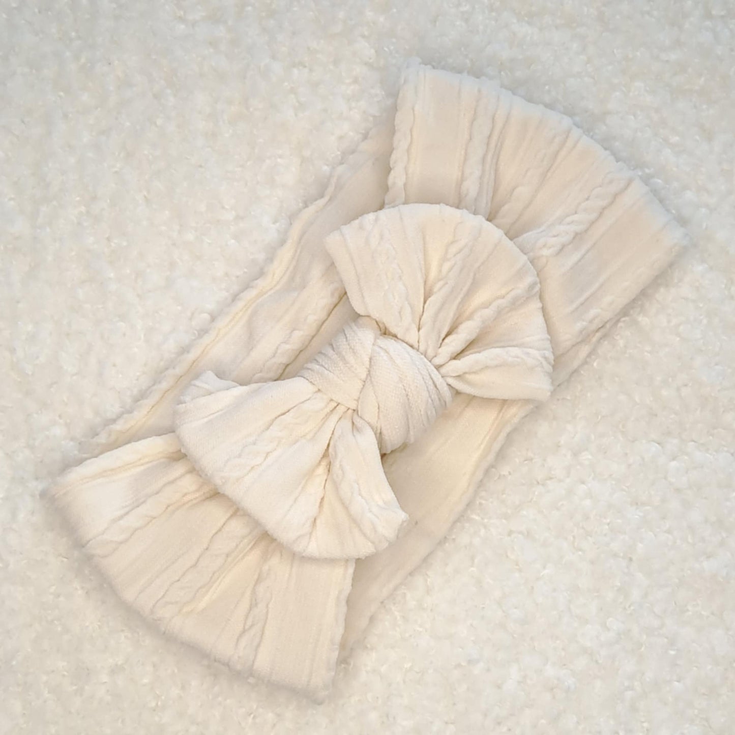Stretch Bow Headband - Cream