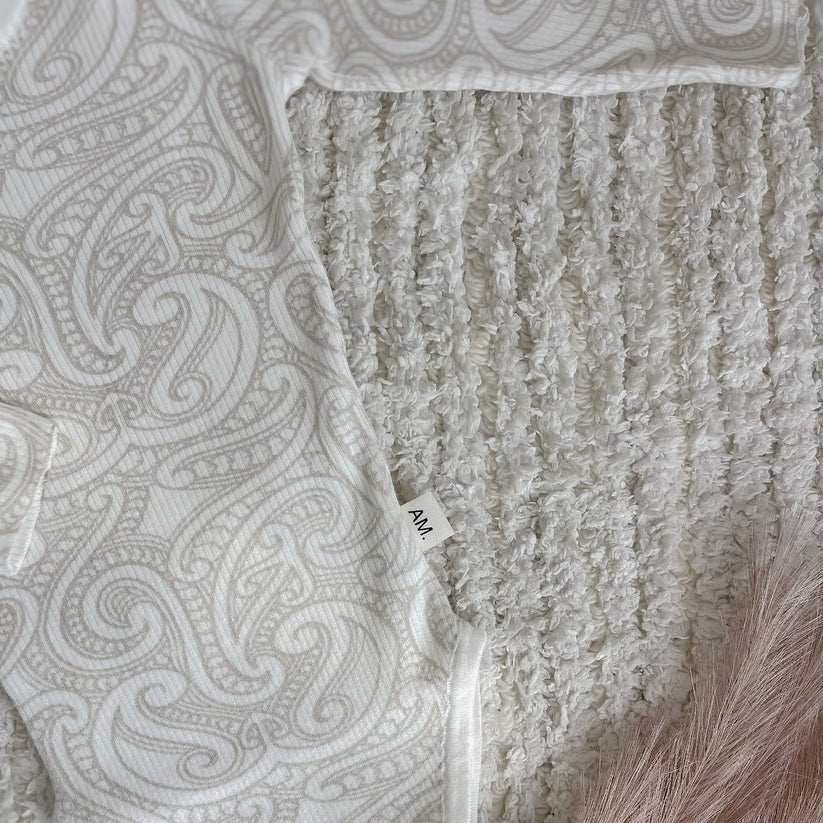 The Wolf Ribbed knit bodysuit - Oat