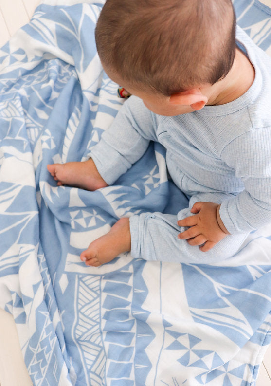 Fōlau Moana Layered Muslin Blanket (Samoa)