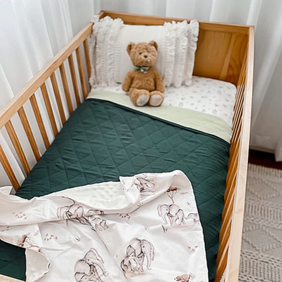 Forest Sage Cot Coverlet Loving Mother