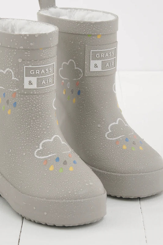 Geothermal Grey Colour-Changing Kids Gumboots
