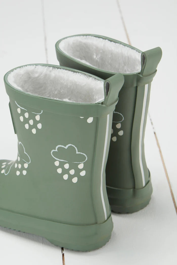 Khaki Green Colour-Changing Kids Gumboots