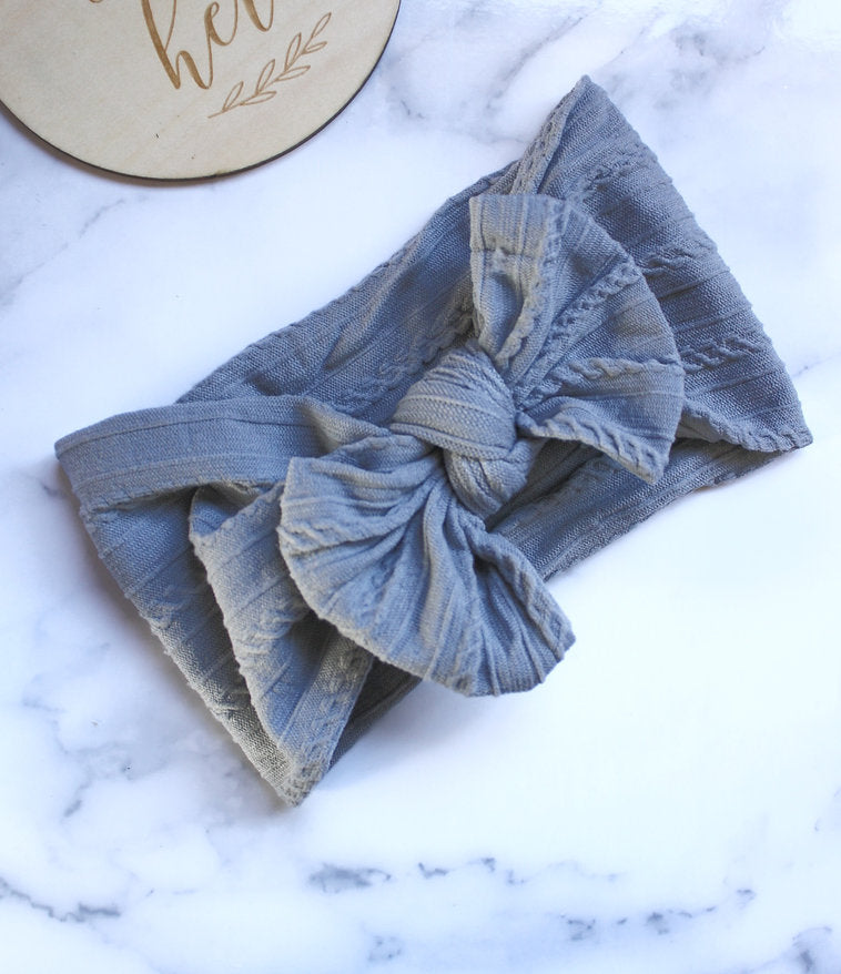 Stretch Bow Headband - Grey