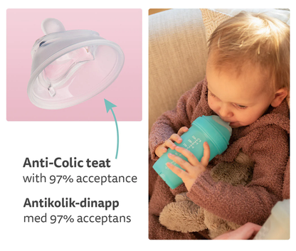 Double Anti-Colic Baby Bottle 140 ml - Pink