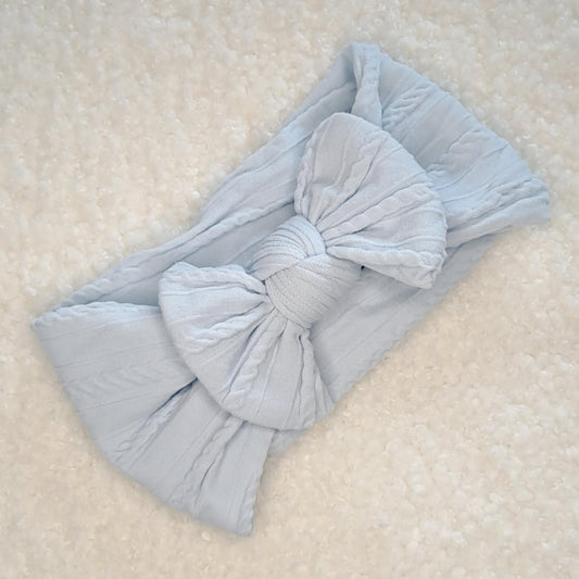 Stretch Bow Headband - Ice Blue