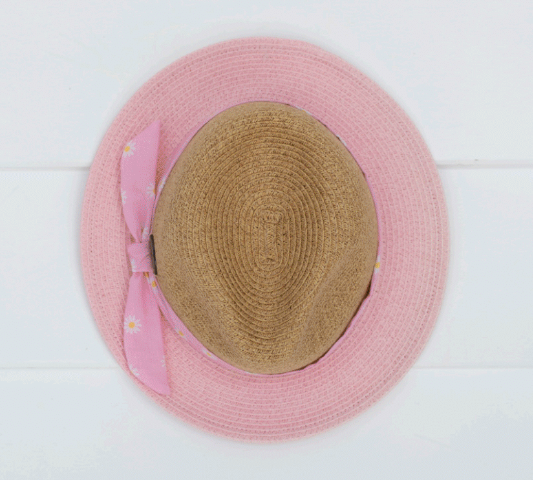 Sundaíse Laura Panama Hat Pink Brim 3-6Y