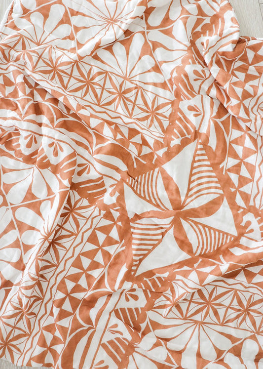 Mafana Layered Muslin Blanket (Tonga) - Brown