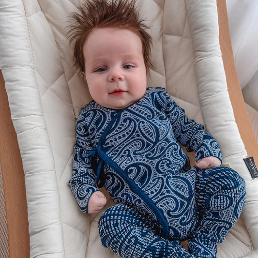 The Wolf Ribbed knit Onesie - Midnight