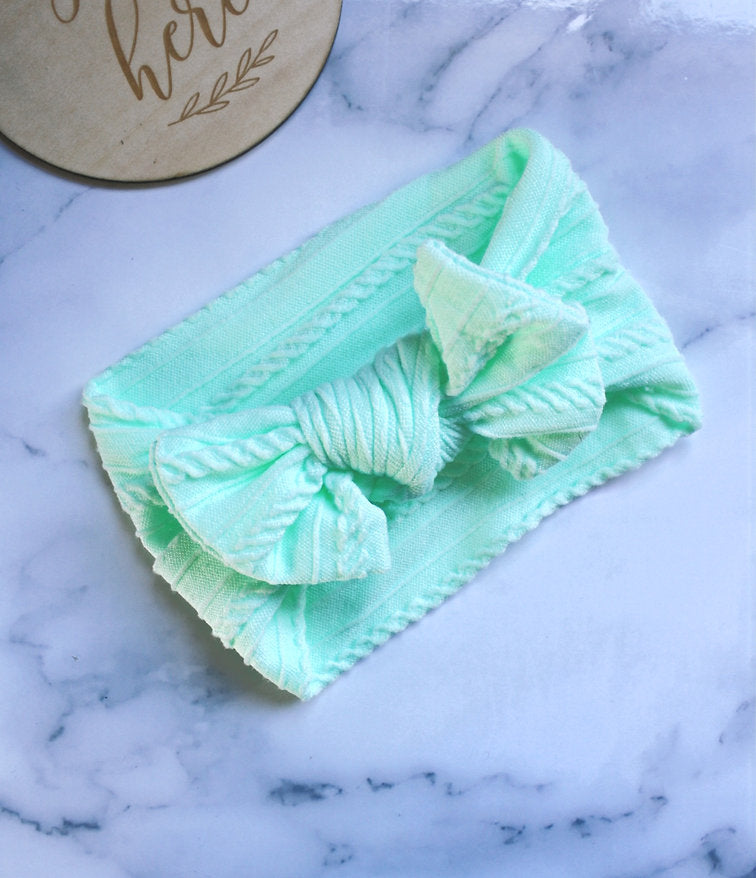 Stretch Bow Headband - Mint