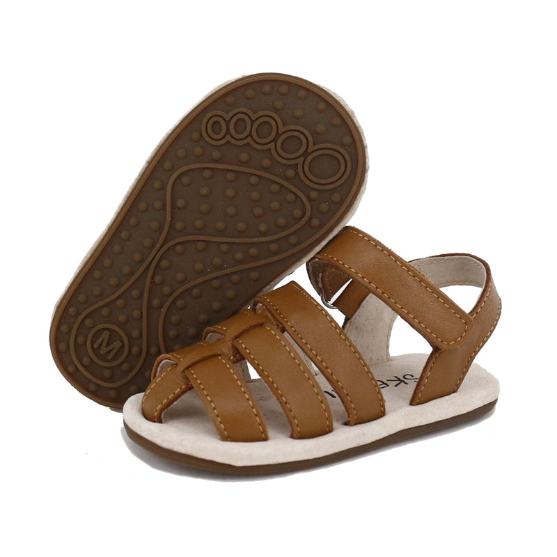 Pre-walker Leather Ziggie Sandals - Tan
