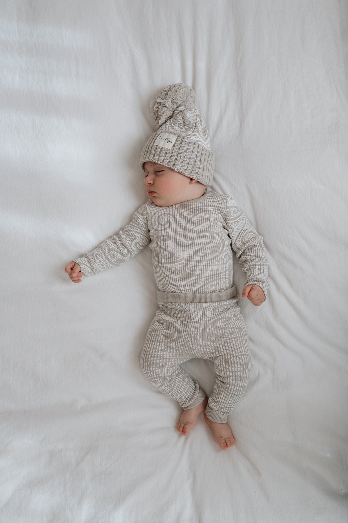 The Wolf Ribbed knit leggings - Pebble