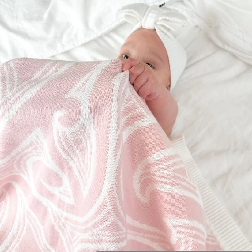 Knitted Pēpi Blanket- Pink