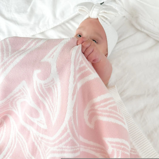Knitted Pēpi Blanket- Pink