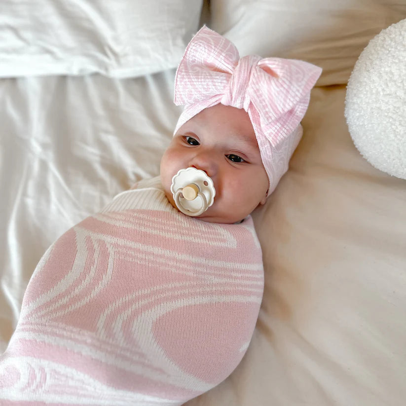 Knitted Pēpi Blanket- Pink