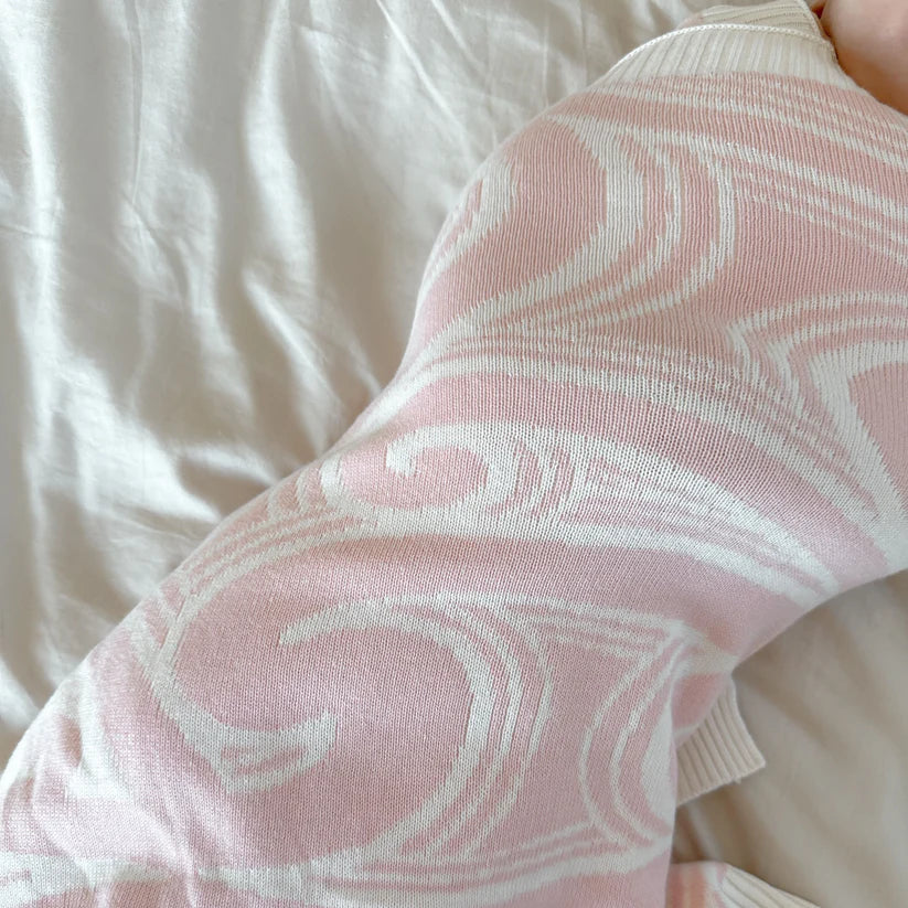 Knitted Pēpi Blanket- Pink