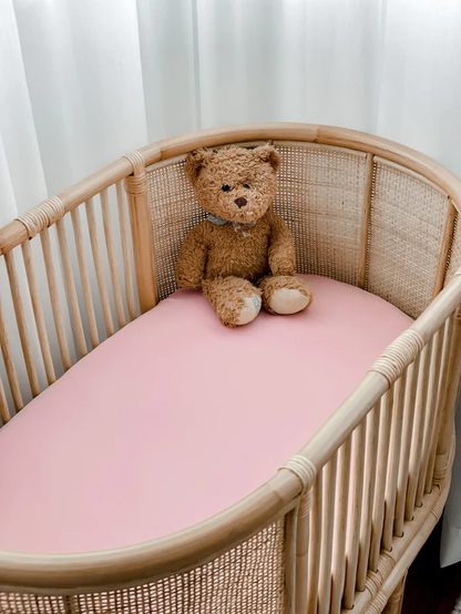 Pink Jersey Fitted Cot Sheet