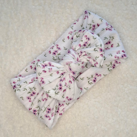 Stretch Bow Headband - Pink Floral