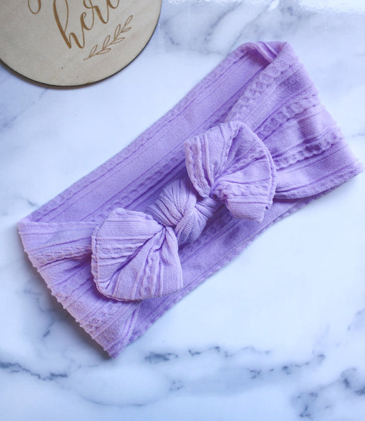 Stretch Bow Headband - Purple