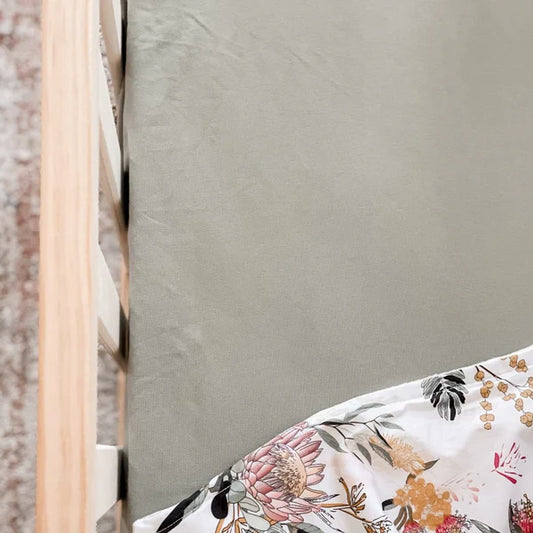 Sage Jersey Fitted Cot Sheet