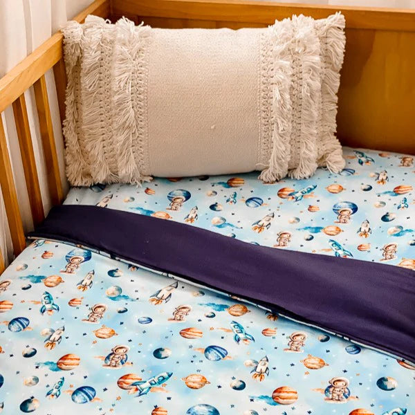 Space Rockets Cot Quilt