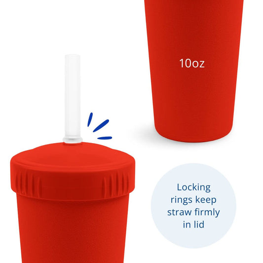 Re-Play Straw Cup with Silicone Straw - Red