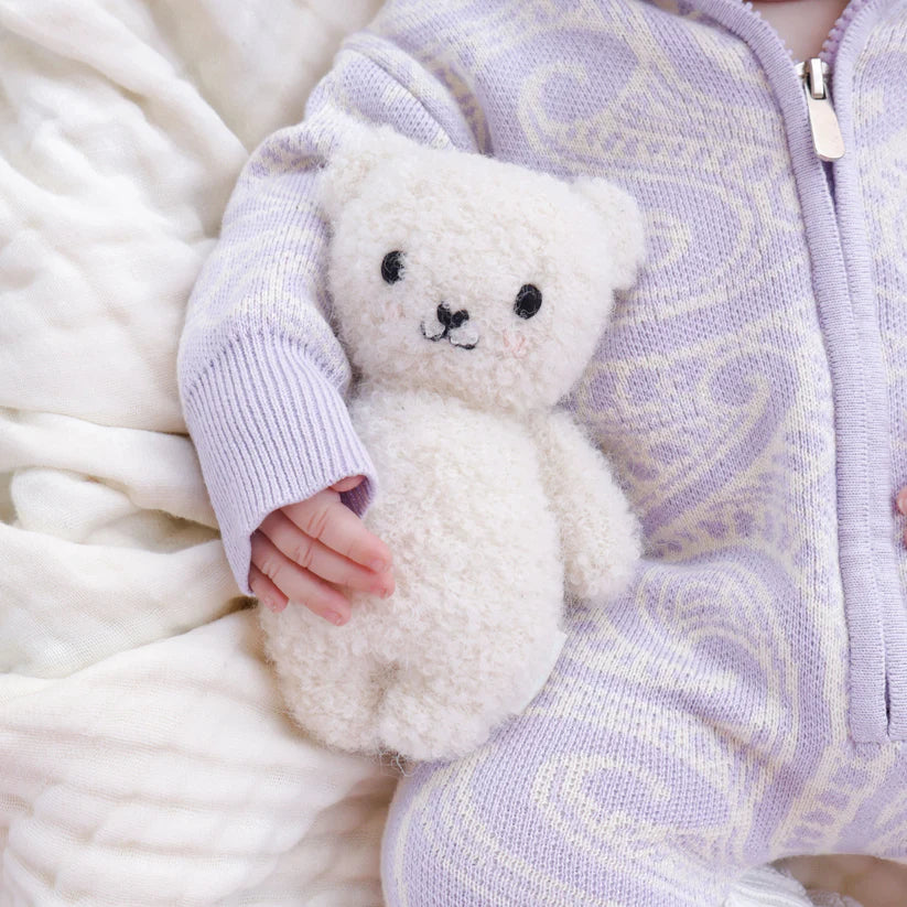 The Wolf Sherpa Hooded Romper - Lavender