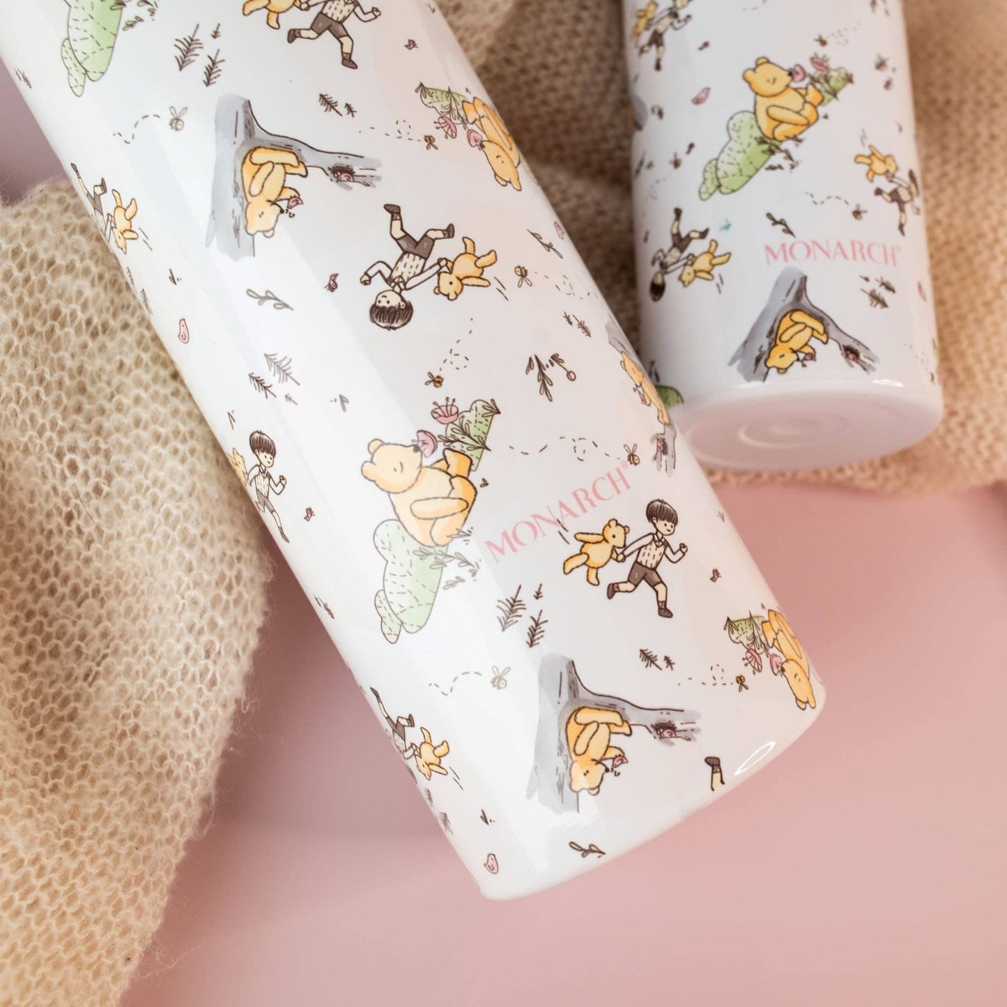 Insulated Bottle (350mL) - Classic Pooh: Bottle with Spout Lid + Straw